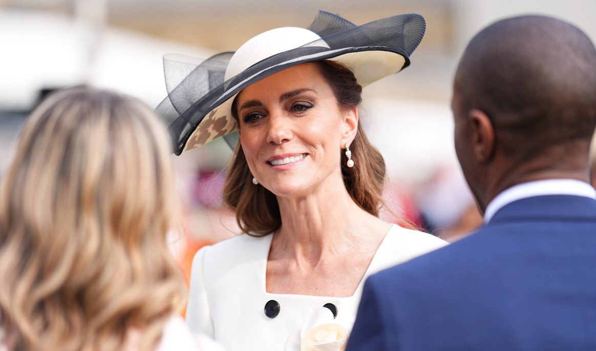 The Princess of Wales meets guests during a Royal Garden Party at Buckingham Palace, London, to celebrate frontline workers from across the United Kingdom and recognise the dedication and contribution of those who serve their communities through volunteering, supporting charitable causes and working for emergency services. Picture date: Friday May 8, 2026., Credit:Aaron Chown / PA ROTA - B68 / Avalon