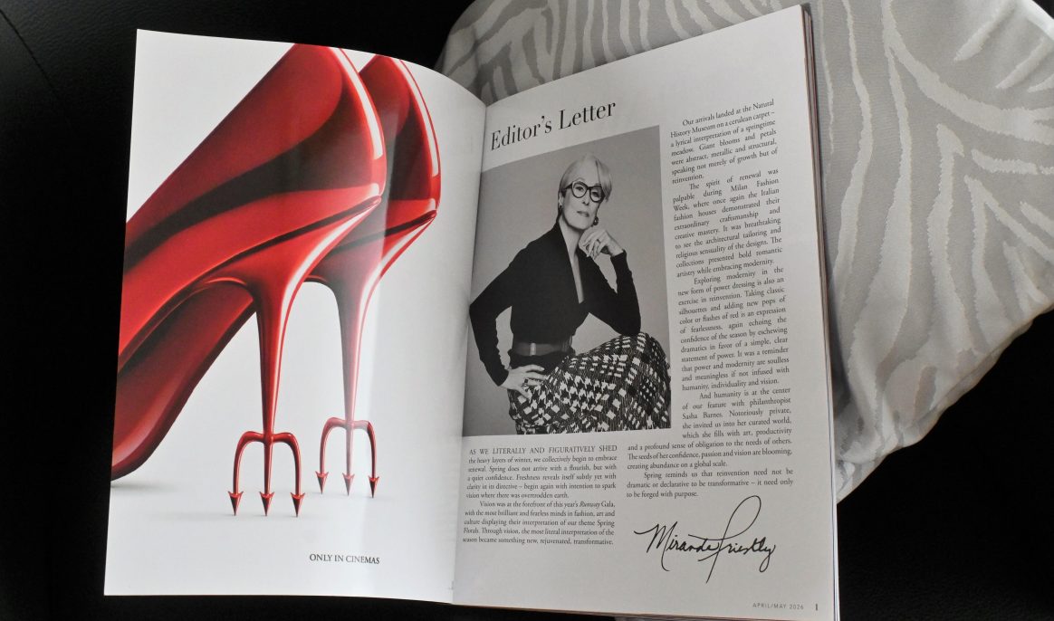 Milan, Italy The Devil Wears Prada on newsstands in Milan personalized for the iconic Runway magazine distributed to fans In the photo: Runway magazine with editorial interior featuring Meryl Streep