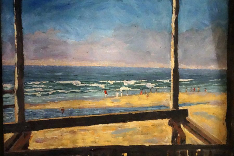 View from a bathing hut at the Miami Surf Club 1946, painted by Sir Winston Churchill.