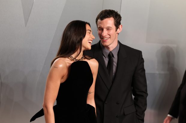 Dua Lipa and Callum Turner at the 2026 Vanity Fair Oscar Party (98th Annual Academy Awards) Hosted By Mark Guiducci held at the David Geffen Galleries at the Los Angeles County Museum of Art (LACMA) at 5905 Wilshire Blvd on March 15, 2026 in Museum Row, Miracle Mile, Los Angeles, California, United States., Credit:Xavier Collin / Avalon